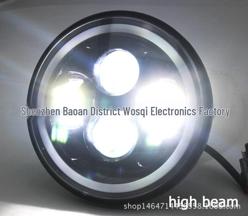 Harley Wrangler 7-inch LED Headlight & 4-inch Fog Light with White/Yellow DRL & Turn Signal