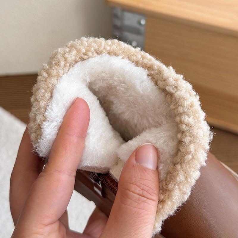 Kids' Winter 2025 Velvet-Lined Boots: Cozy Short Boots for Boys & Girls