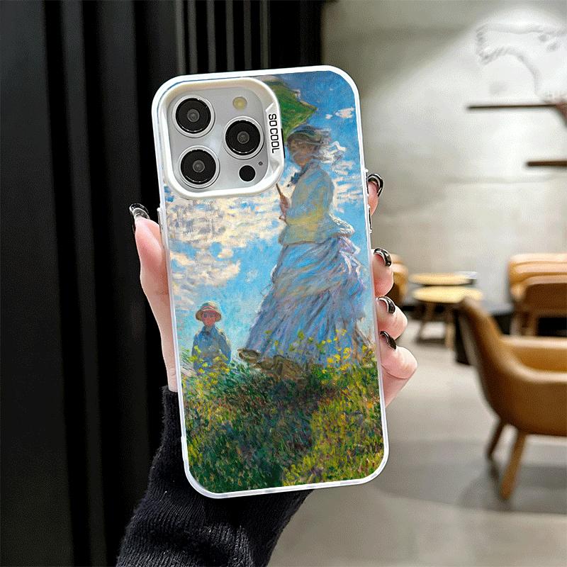 Claude Monet Oil Painting Shockproof Phone Case for iPhone 17 Air 16 16E 15 Pro Max 14 Plus 13 Mini 12 Back Cover Anti Fall Fund