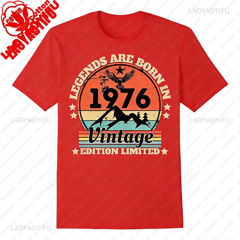 Retro 50 Year Old Vintage 1976 Limited Edition 50th Birthday Classic Graphic T Shirts Clothes for Women Men Summer Cotton Tees