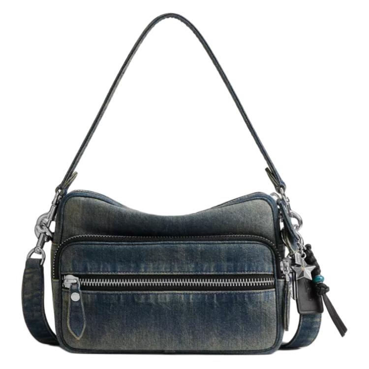 

Coach Dakota 24 Denim Crossbody Shoulder Bag Men bags Silver Dark-Blue CDU88-DDE Basic Set (Bag+Dust Bag)