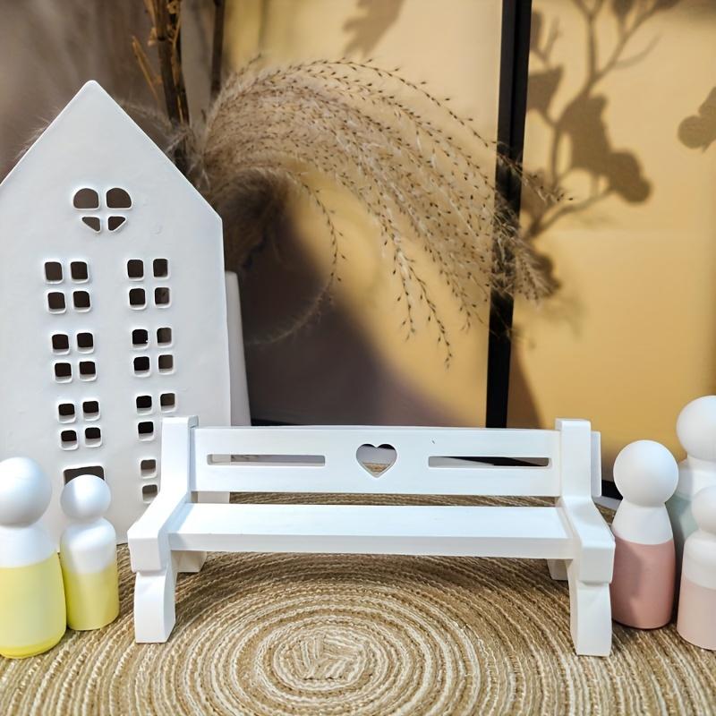 3PCS DIY Striped Heart Bench Resin Handcrafted Gift, Home Decoration, Silicone Mold