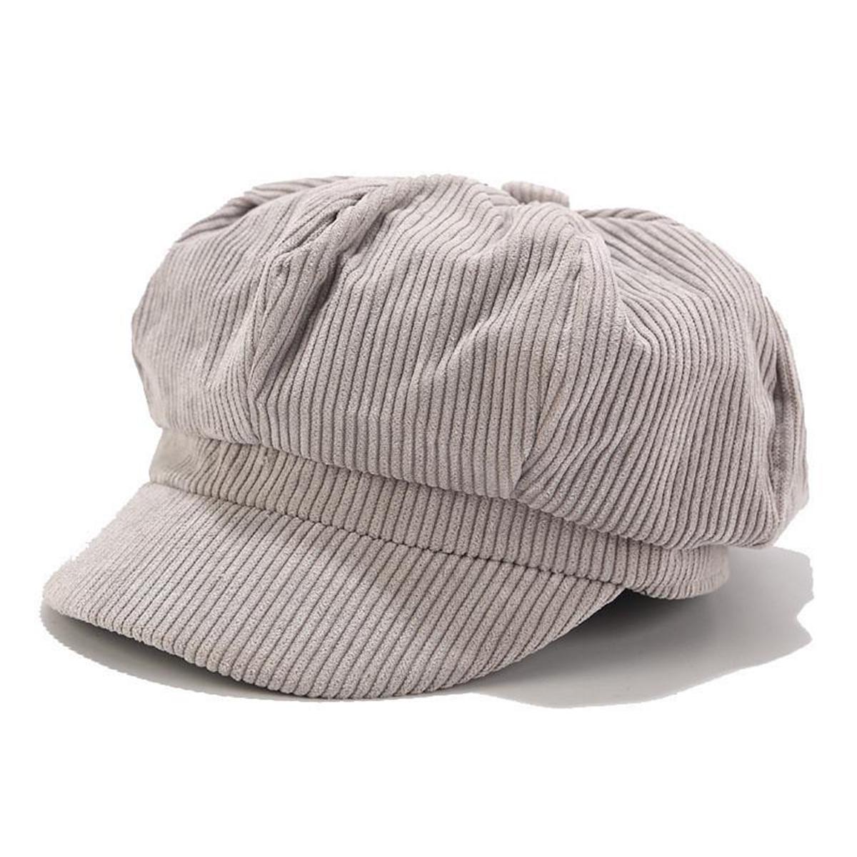 

Женские винтажные береты, зимние однотонные вельветовые повседневные шляпы, литературные ретро-кепки, корейские кепки для газетчиков, складные береты, шляпа художника серый