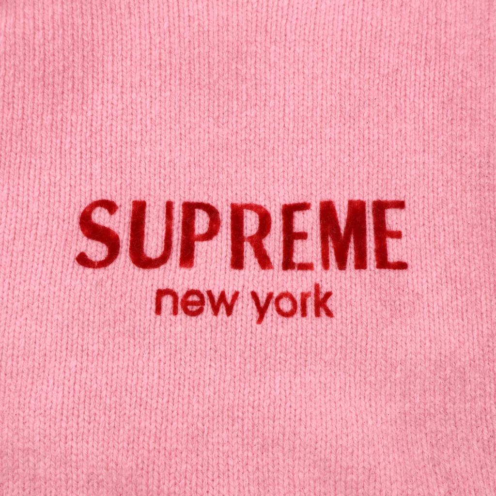 Supreme Flocked Logo Sweater Red