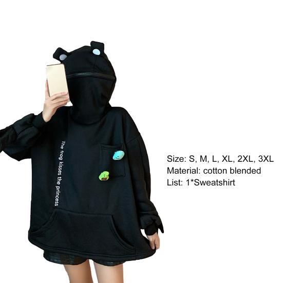 Απλό Unisex Φούτερ με Ζώα σε Σχήμα Κορεάτικου Στυλ με Πλούσια Ζακέτα με Κουκούλα