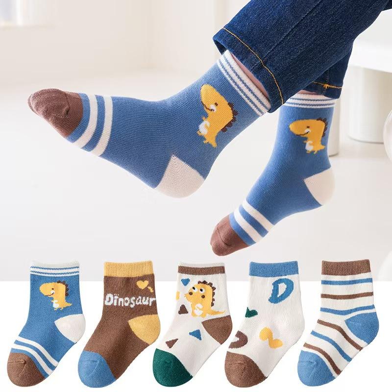 5 Paar Baby Kinder Frühling und Herbst Jungen Mädchen 1-12 Jahre Cartoon Kniestrümpfe