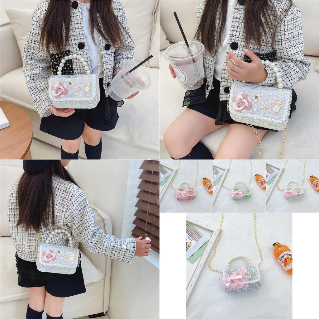 Charming Cartoon Princess Sequin Handbag Cute Mini Purse For Girls Pu Leather