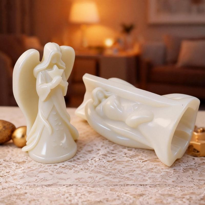 Easy to Use Silicone Candle Mould Featuring Detailed Sleep Angel Designs for Craft Projects