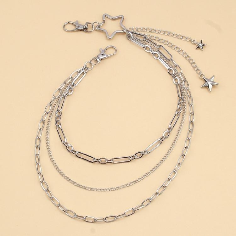 Versatile Multi Tiered Star Pants Chain Alloy Body Jewelry With Secure Closure For Trendy Outfit Pairing