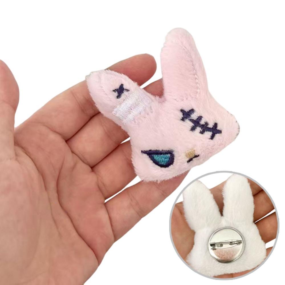 Animal Plush Rabbit Brooch Cute Halloween Key Rings Fashion Fluffy Backpack Pendant Party Gifts