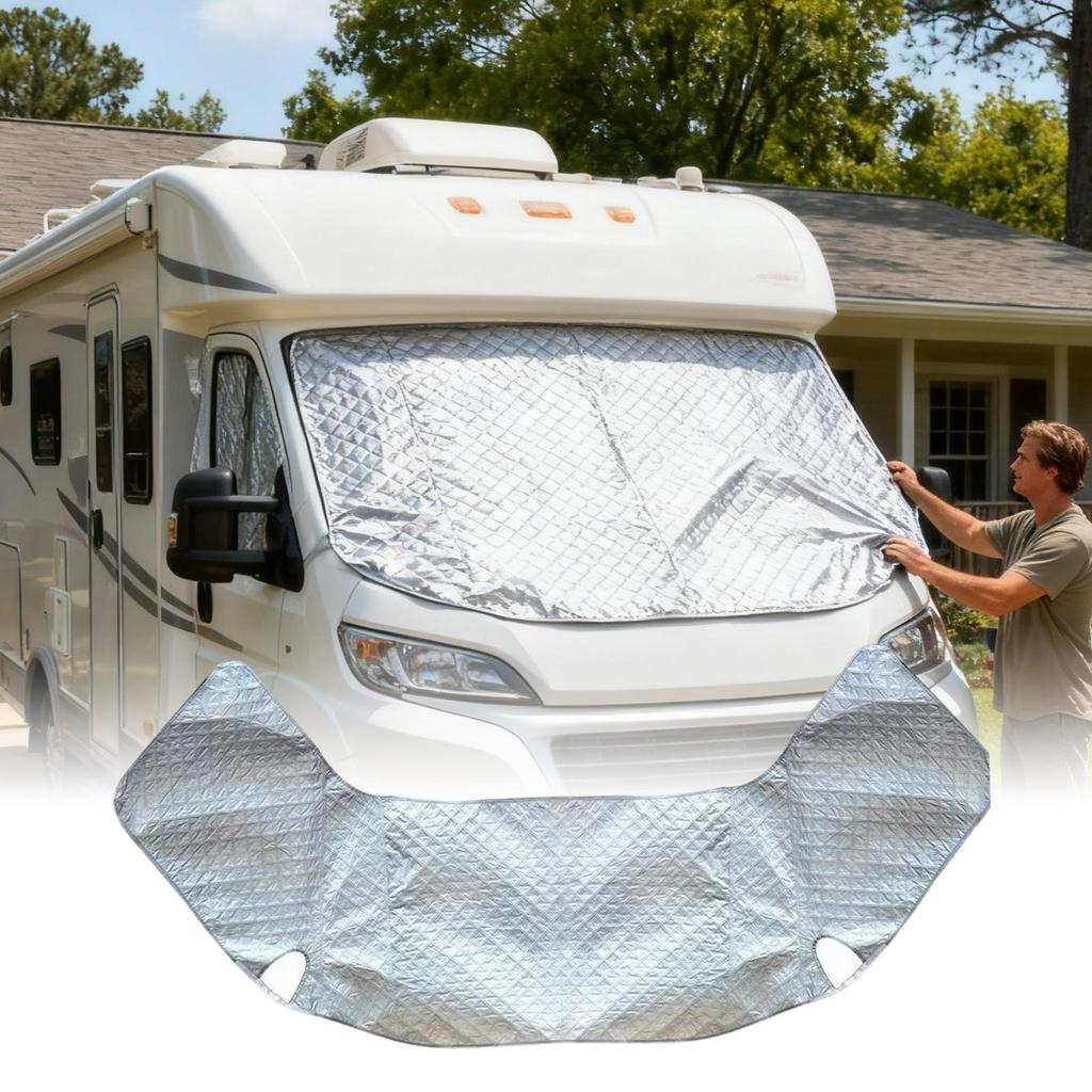 RV Sunshade Waterproof Foldable Shield Protector UV Protection RV Window Cover For Ice Snow Winter Frost Exterior Camping Travel