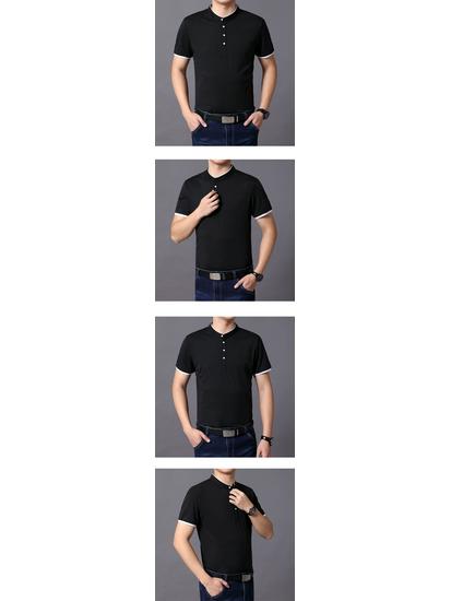 Men's Round Neck Cotton Casual T-Shirt - Solid Color Summer 2025