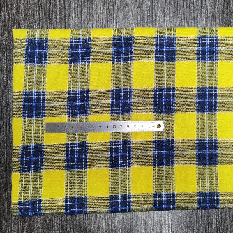 Spot Color-Woven Plaid Jacquard Fabric for Children's Autumn/Winter Brushed Polyester-Cotton Shirts