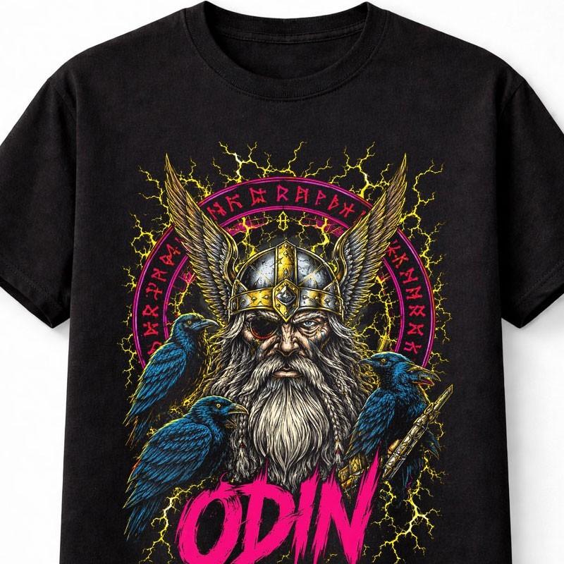 Odin Allfather Viking God Ravens Norse Mythology Unisex TShirt