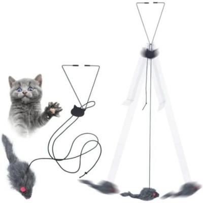 Cat Interactive Toy Simulation Mouse Hanging Door Retractable Cat Interactive Toy Scratch Rope Mouse Pet Supplies