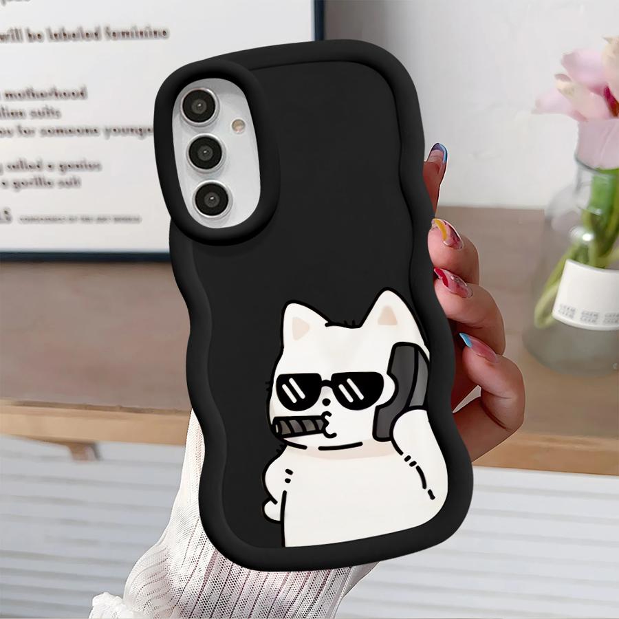 Paare Hund Katze Cool Weiche Handyhülle für Samsung Galaxy A12 A16 A52 A21s A13 A15 A14 A11 A05 A03 A53 A33 A06 A04 A23 A22