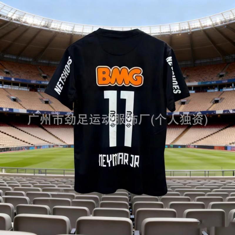 Maglia da Calcio Casa Trasferta Nazionale Brasiliana Neymar 10 Stampa Corona Edizione Fan Manica Corta
