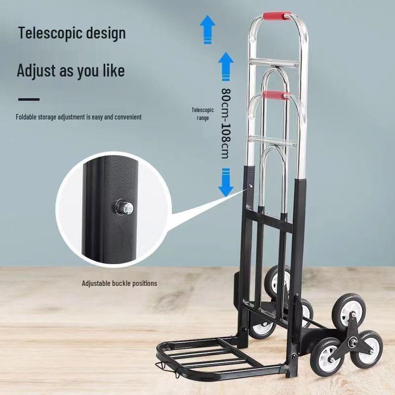 Lightweight Folding Trolley for Climbing Stairs - Multi-Purpose Handcart for Moving, Shopping, and Deliveries