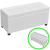 Day and Night - Day and Night White Faux Leather Storage Ottoman