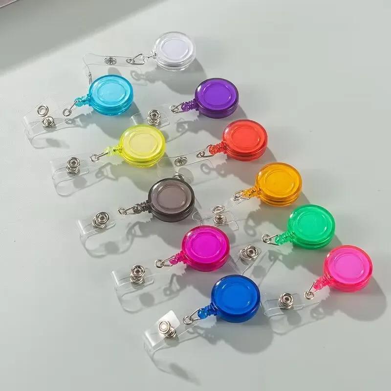 1pc Retractable Badge Holder Clips for Nurse ID Badge Reel with Belt Clip Doctor ID Card Chain Clips School Student Office