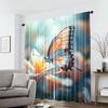 2pcs Elegant Spring Garden Butterfly & Floral Print Curtains   Light Filtering Polyester Drapes for Bedroom   Living Room   Study -