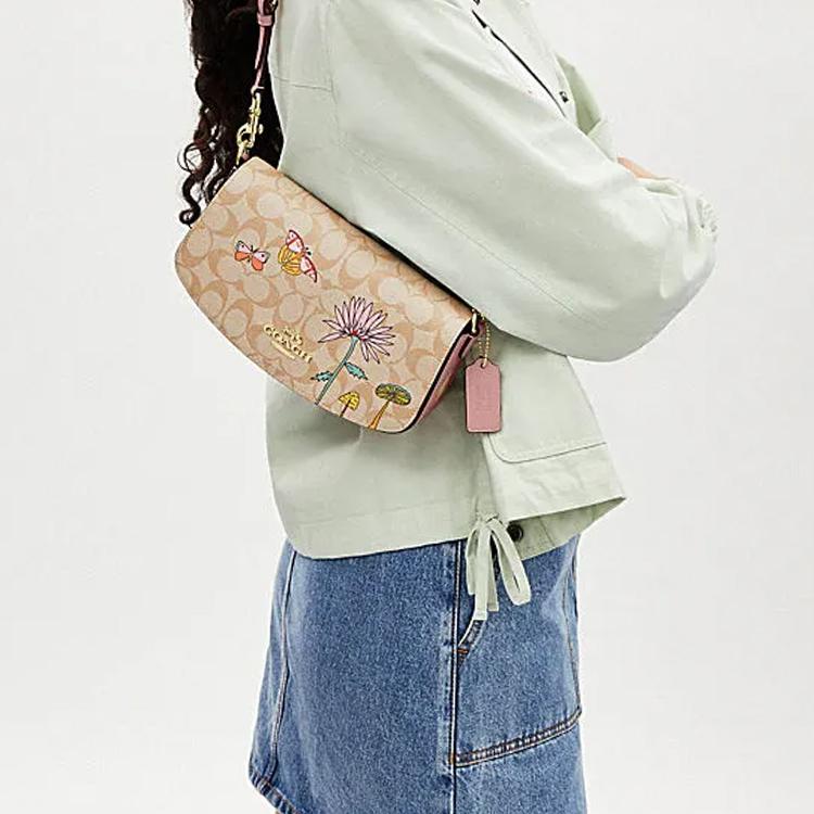 Coach X Osservato da Noi Collaborazione Andrea 24 Stampa Logo Classico Pelle E Pelle Sintetica Borsa a Spalla Tote Media Borse Donna CU395-IMOT4