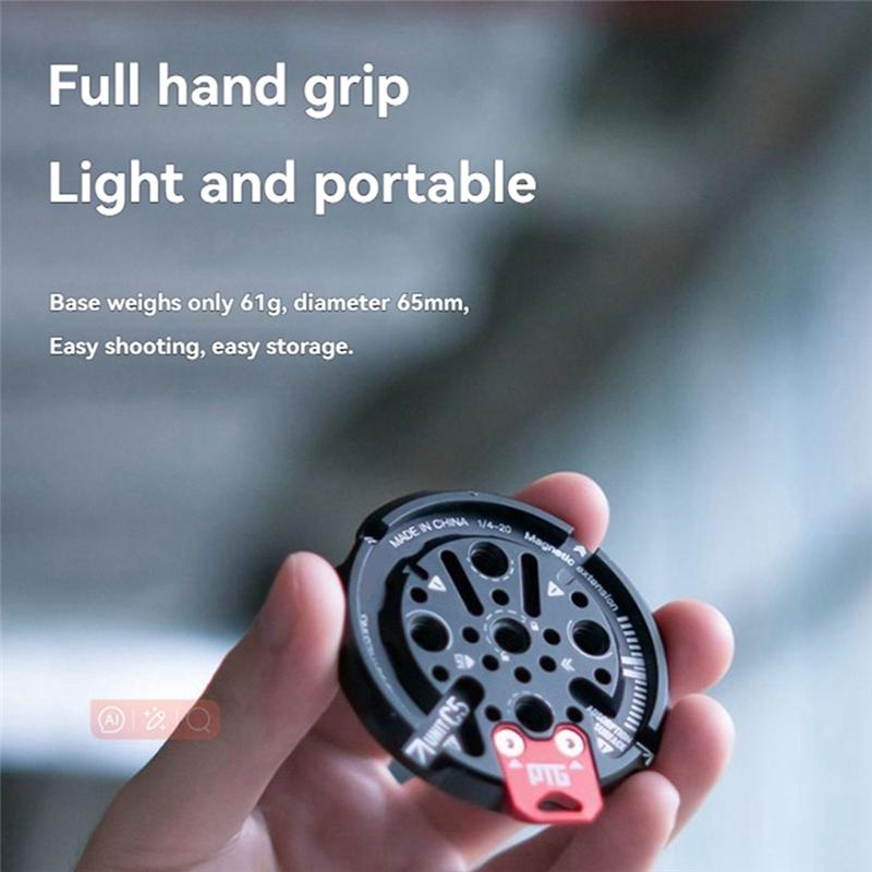 

ABUO-C5 Magnetic Mobile Phone Base With 1/4 Screw Hole Compatible With Magic Arm, Bracket, And Tripod Mounts чорний