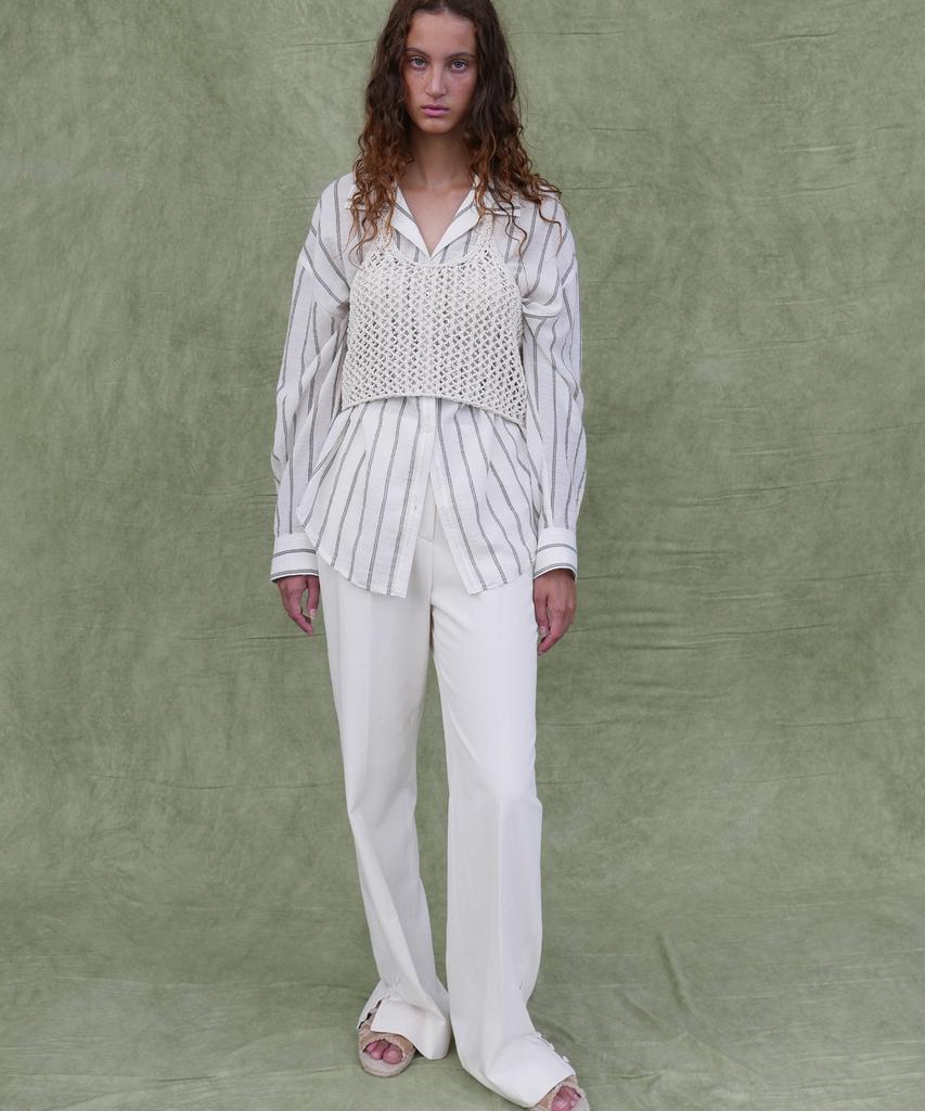 EN OR Button Side Slit Pants - Ivory