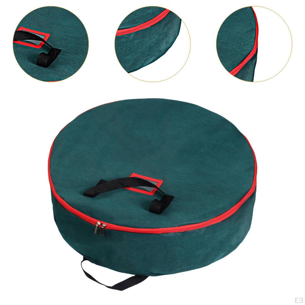 Artificial Wreath Bag Garland Christmas Decoration Holiday Xmas Storage Case with Carry