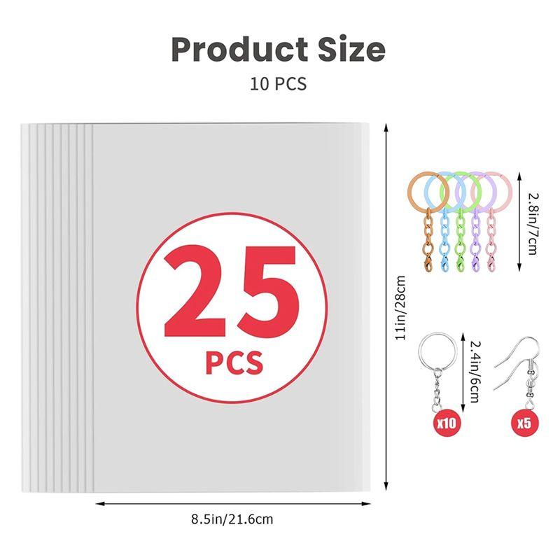 A20F-Printable Heat Shrink Sheets, Printable Shrink Plastic Sheet Films Shrink Paper For DIY Crafts, Jewelry,Keychains