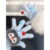 Miffy Rabbit sea salt blue bone girly gloves, cute plush and faux mink, warm split-finger gloves for women