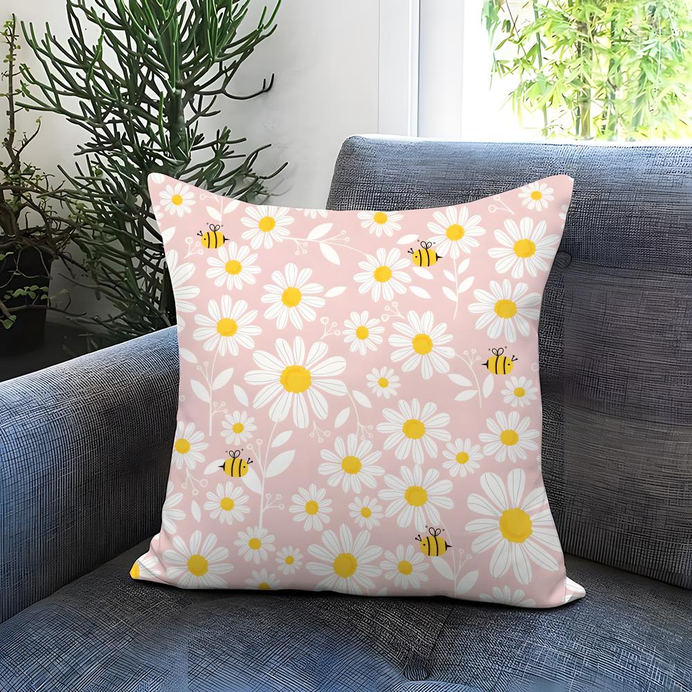 Light Pink Gentle Petals Cushion Cover Comfortable Reversible Pillow Cover Ideal for Car Sofa Bedroom Beyond