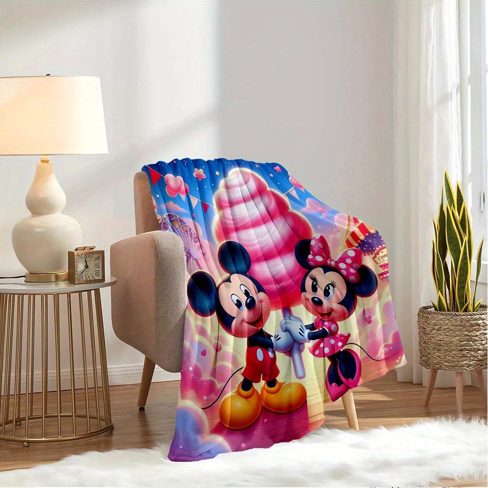 1pc flannel minnie mouse and mickey mouse hand in hand bedding throw blanket sofa cover gift home decoration plush throw