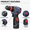 2 In 1 Lithium Brushless Cordless Drill and Electric Screwdriver Multi-Function Power Tool for Home Renovation Furniture Assembl
