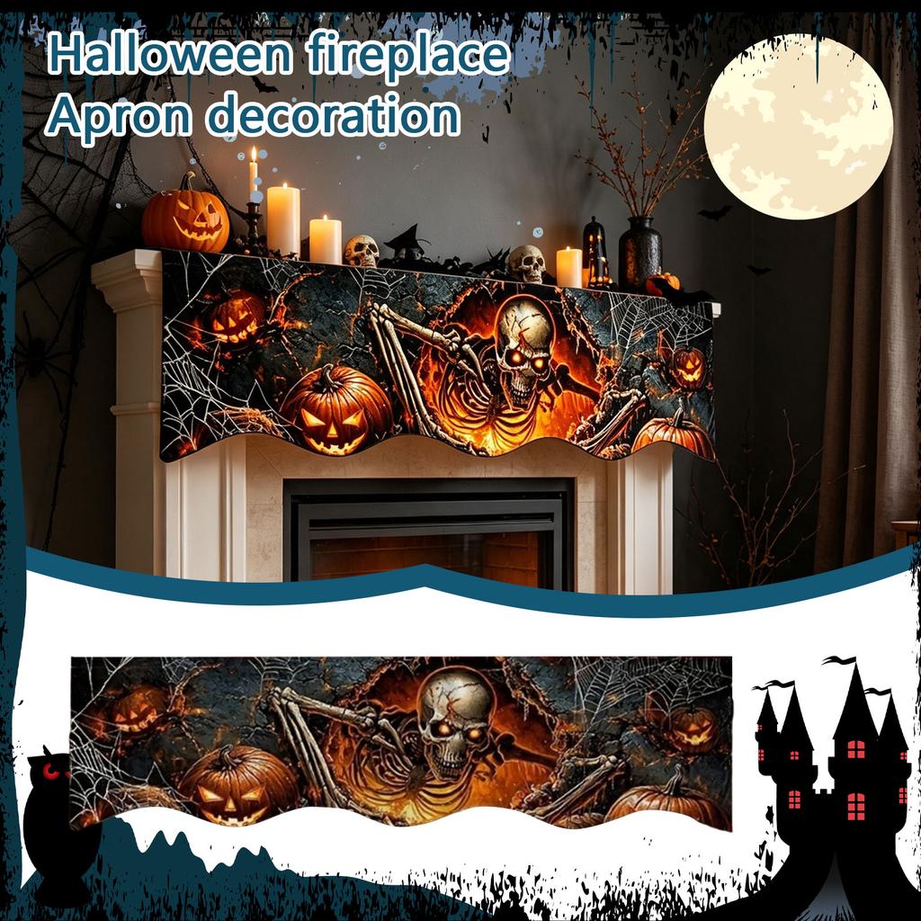 Halloween Fireplace Mantel Scarf for Holiday Table Decoration