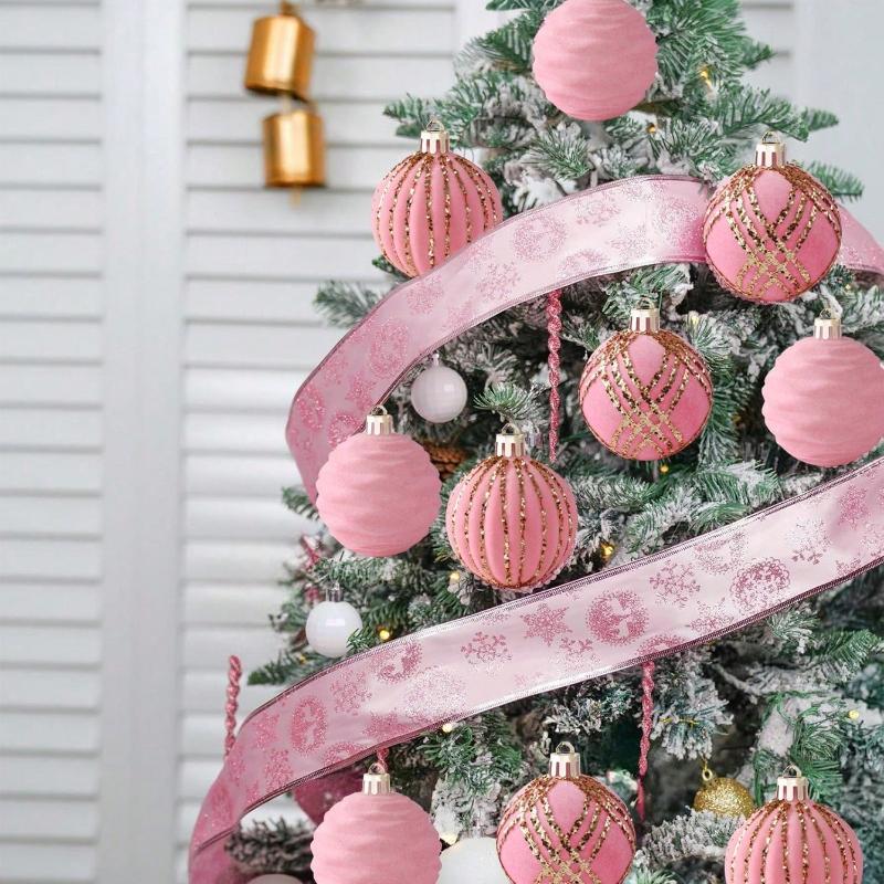 Red Christmas Ornaments Hanging Shatterproof Plastic Ball Decorations For Xmas Tree, Holiday, Wedding, Party, Window Christmas Decor