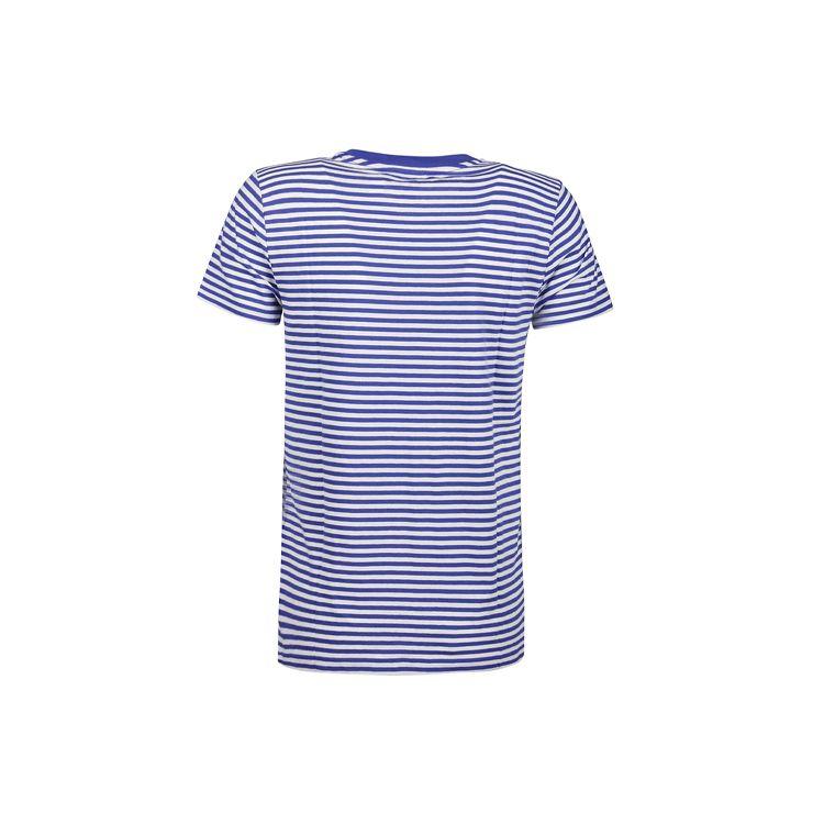 Polo Ralph Lauren Logo Gestickt Gestreift Rundhals Kurzarm T-Shirt Damen Oberteile Blau 211847081-003