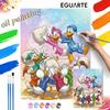 Disney Digital Oil Painting Art Kit Duck Family Pillow Fight Hand Filled Home Decor