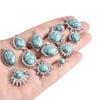 DIY Vintage Sun Oval Charm Stainless Steel Pendants For Jewelry Making Supplies Turquoise Charm Necklace Earrings Decor Findings