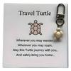 Creative Diy Travel Turtle Keychain Birthstone Turquoise Jewelry Pendant Couple Family Keychain Pendant