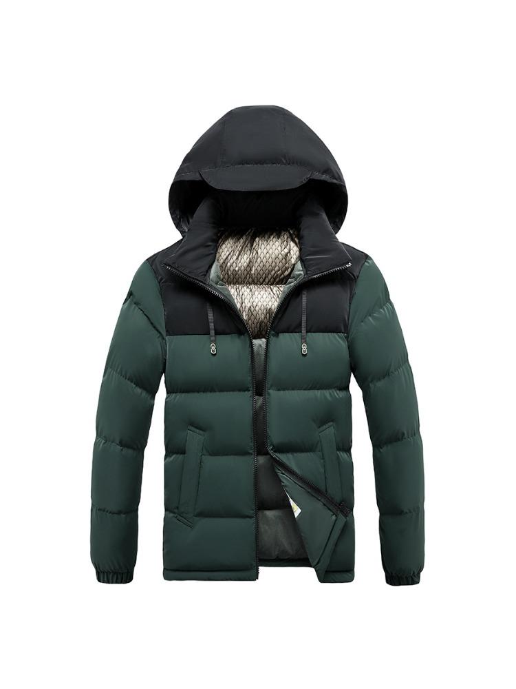Light Cotton Jacket Men's Models Winter Hit The Colour Slim Removable Cap Thickened Hooded Comfortable and Versatile Jacket Men