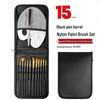 Foreign Trade Nylon Painting Brush Set - 10 Pieces, Red & Blue Handles, Flat Gouache & Oil Brushes