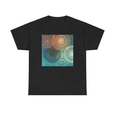 Unisex Erwachsenen T-Shirt Spirograph Kunst Vintage Stil Geometrische Muster Retro Look