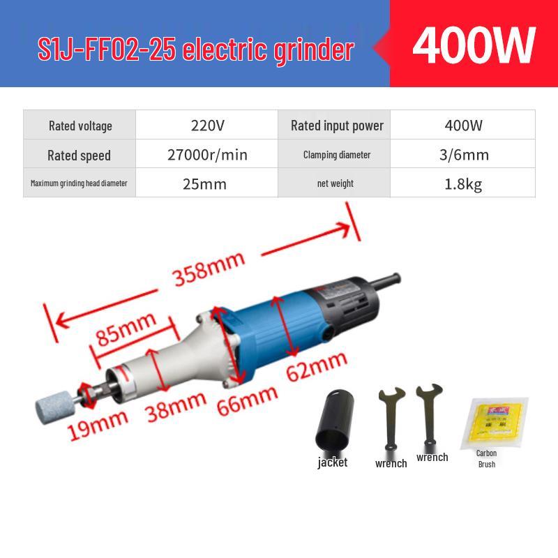 Electric Handheld Small Straight Grinder for Jade Carving and Polishing