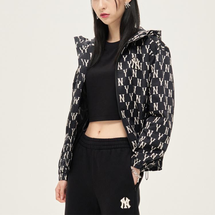 New MLB Old Flower Jackets Unisex Black 3AWJ06014-50BKS