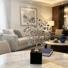 Metal Arboreal Sculpture Sculptural Tree Ornament with Pedestal Delicate for