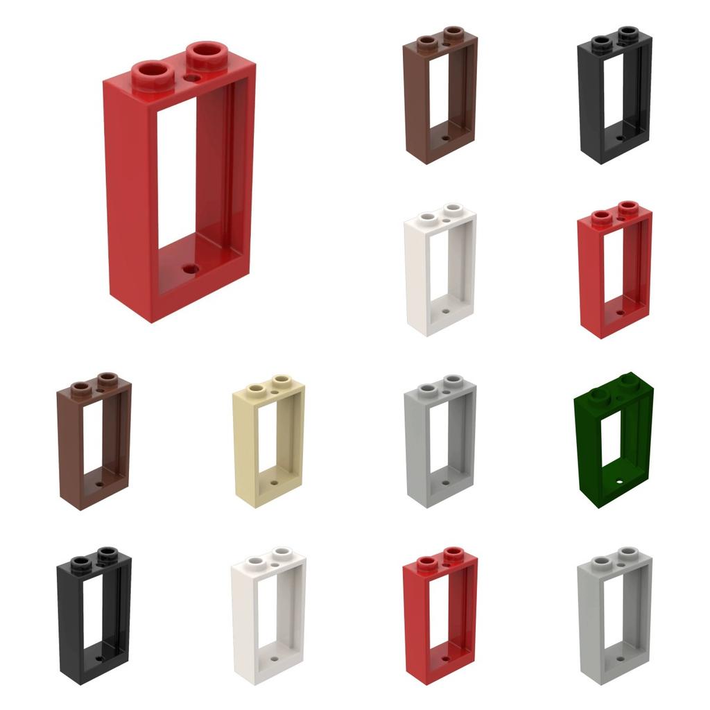50pcs 60593 1x2x3 Window Frame Building Blocks Bricks Kit Part High-Tech Education Toy For Children Gift