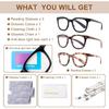 3 Pack Reading Glasses for Women Men, Square Blue Light Blocking Reading Glasses with Spring Hinge Anti Eyestrain Eyeglasses, Computer Readers with