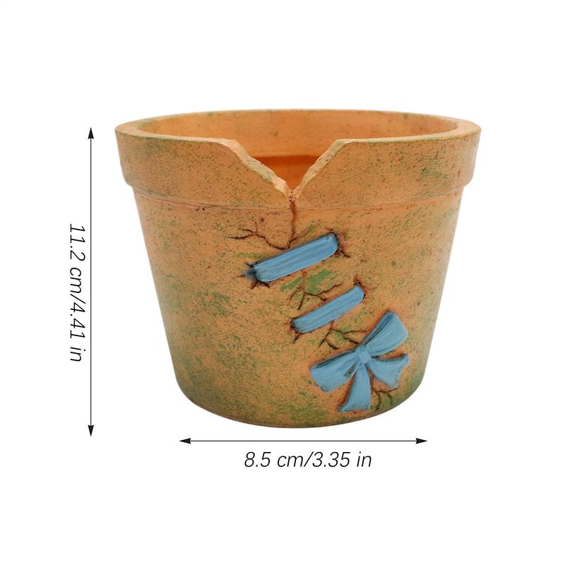 Creative Cartoon Resin Planter Bowknot Sewing Pots For Plants Succulent Vase Containers Bonsai Decor Ornaments For Home