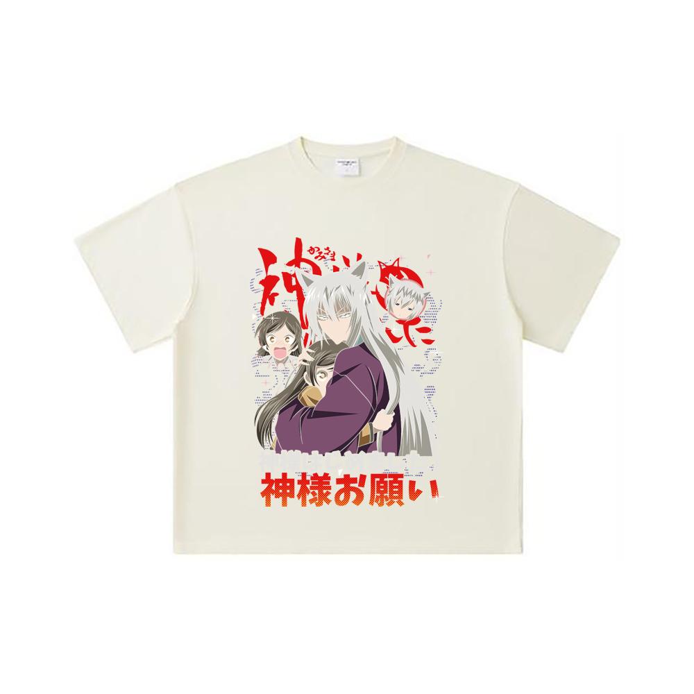 260 GSM Double Yarn 32 Count 100% Cotton Kamisama Kiss V1 Print Unisex Heavy Cotton T Shirt